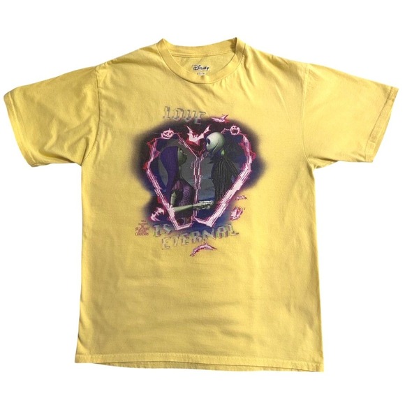 Disney Tops - Disney Nightmare‎ Before Christmas Shirt Women Medium Yellow Jack Sally Love Tee